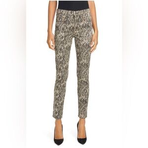 Veronica Beard Kate Skinny High Rise Nude Snake Print Jeans